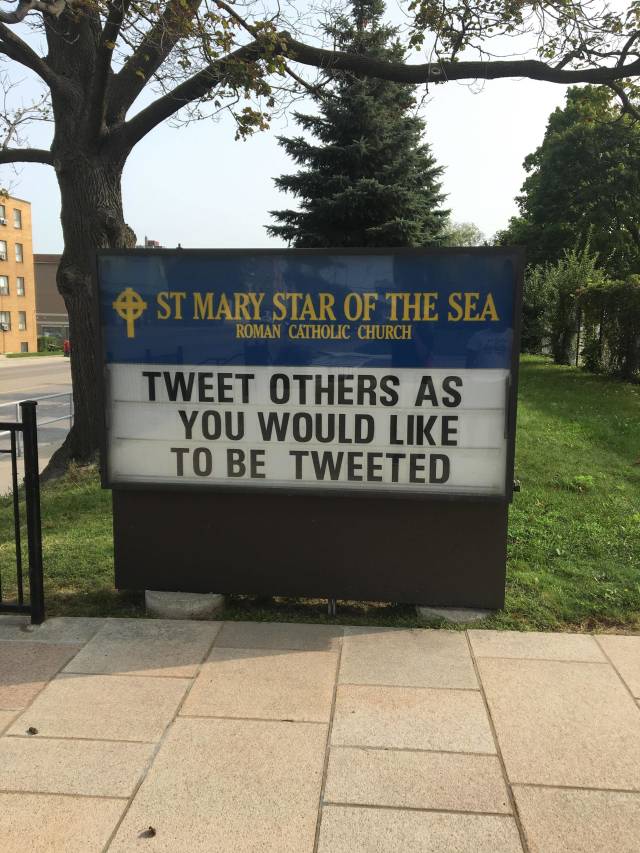 sign - St Mary Star Of The Sea Roman Catholic Church Tweet Others As You Would To Be Tweeted