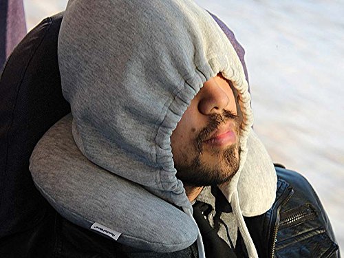 Everybody hates to travel, but if you're a big guy it can be even worse. So buy a <a href="https://amzn.to/2wpNSyx" target="_blank">Hoddie Travel Pillow</a> and the crying children and book reading grannies will instantly disappear from sight. 