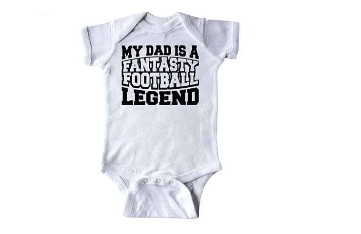 Are you a true fantasy football badass but not a full blown braggart?  Well now you can let your kid do the  bragging for you with this Fantasy Football Legend Onesie - $12.99 Get it <a href="https://amzn.to/2CmX9hh" target="_blank" rel="nofollow"><font color="red"><b>HERE</font></b></a>.