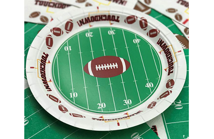 No Fantasy draft or game party are complete with out some football themed accessories.  Score a touchdown with this 60 Pack of Football Party Plates - $7.99 Get it <a href="https://amzn.to/2C9mn2w" target="_blank" rel="nofollow"><font color="red"><b>HERE</font></b></a>.