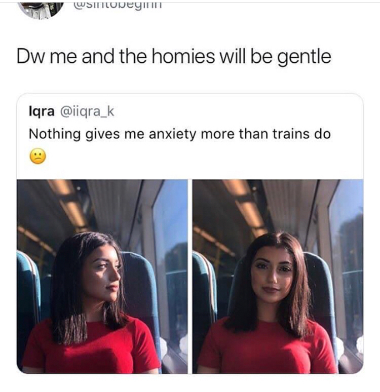 memes - nothing gives me more anxiety than trains do - SIIconegut Dw me and the homies will be gentle Iqra Nothing gives me anxiety more than trains do
