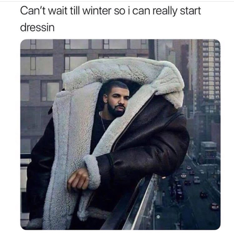 memes - drake jacket meme - Can't wait till winter so i can really start dressin Celleleber