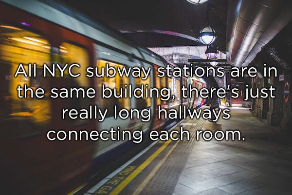 All Nyc subway stations are in the same building, there's just really long hallways connecting each room.