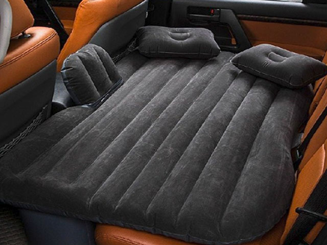 If you're camping, making a long over-night trip, kicked out of your apartment by an angry girlfriend, or just want to be a cheapskate and avoid getting a hotel, this backseat air mattress may be the ultimate solution for you.  Back Seat Air Mattress with Pillows - $29.99 Get it <a href="https://amzn.to/2MD2Wz7" target="_blank" rel="nofollow"><font color="red"><b>HERE</font></b></a>.