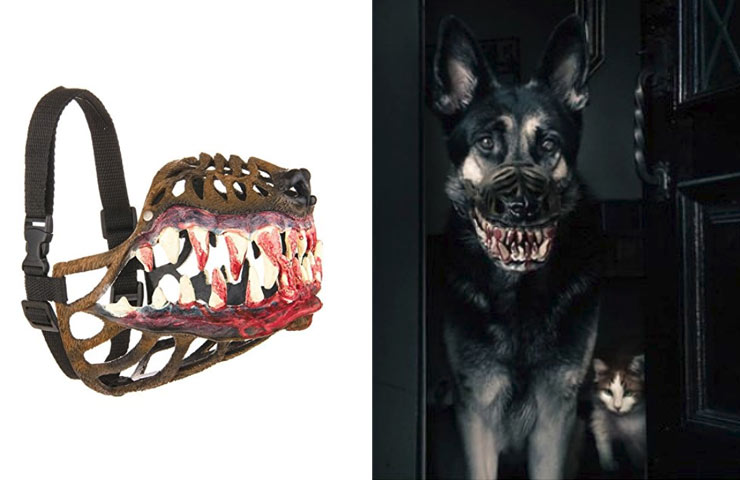 Add a touch of badassery to your dog this halloween with the Werewolf Dog Muzzle Mask - Prices Vary Get it <a href="https://amzn.to/2Dt9yR6" target="_blank" rel="nofollow"><font color="red"><b>HERE</font></b></a>.