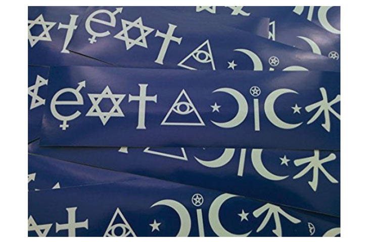 Sick of those "Coexist" stickers you see on every prius you pass?  Well get your version with these removable / reusable  Eat A Dick (Atheist CoExist) Bumper Sticker - $5.99 Get it <a href="https://amzn.to/2IeWm0Y" target="_blank" rel="nofollow"><font color="red"><b>HERE</font></b></a>.