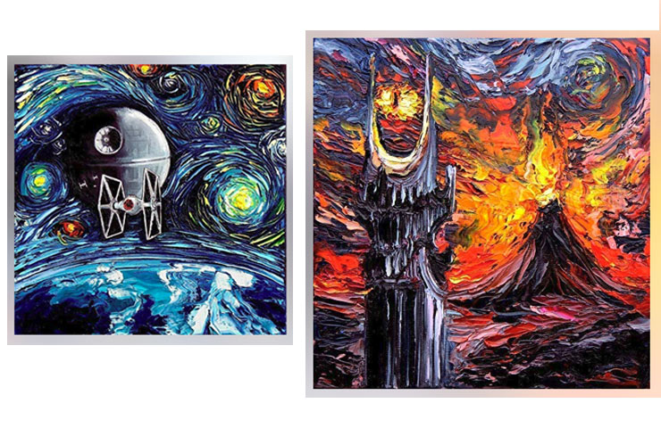 Do you like art? Do you like Pop Culture?  Combine the two in a stylish way with these Vincent van Gogh Style Pop Culture Paintings - $14.99 & Up Get it <a href="https://amzn.to/2N0llWJ" target="_blank" rel="nofollow"><font color="red"><b>HERE</font></b></a>.