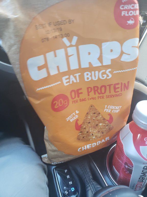 snack - Crick Flou Fused By Chirps Eat Bugs Of Protein Per Bag 46 Per Serving 1 Cricket Per Chip Cheddar 2
