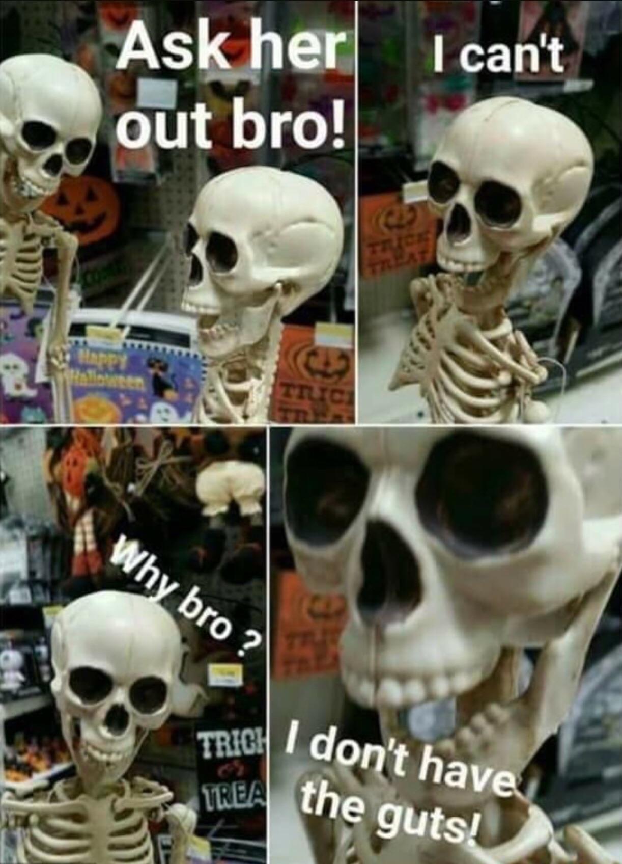 skeleton i don t have the guts - Ask her I can't out bro! Why bro? Rich I don't have Trea the guts!