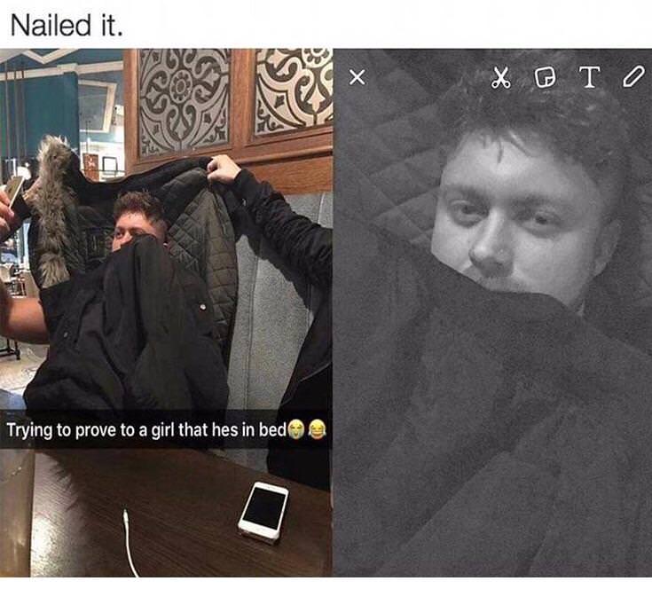 trying to prove to a girl he's - Nailed it. X O To Trying to prove to a girl that hes in bed