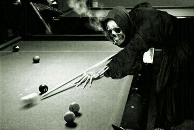 grim reaper playing pool