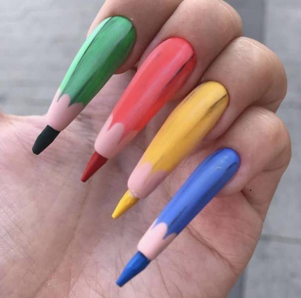 random pic colored pencil nails