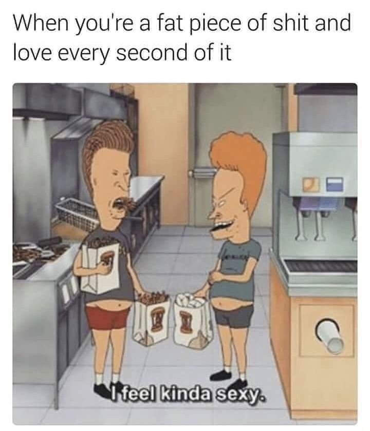 beavis and butthaed funny - When you're a fat piece of shit and love every second of it Vi feel kinda sexy