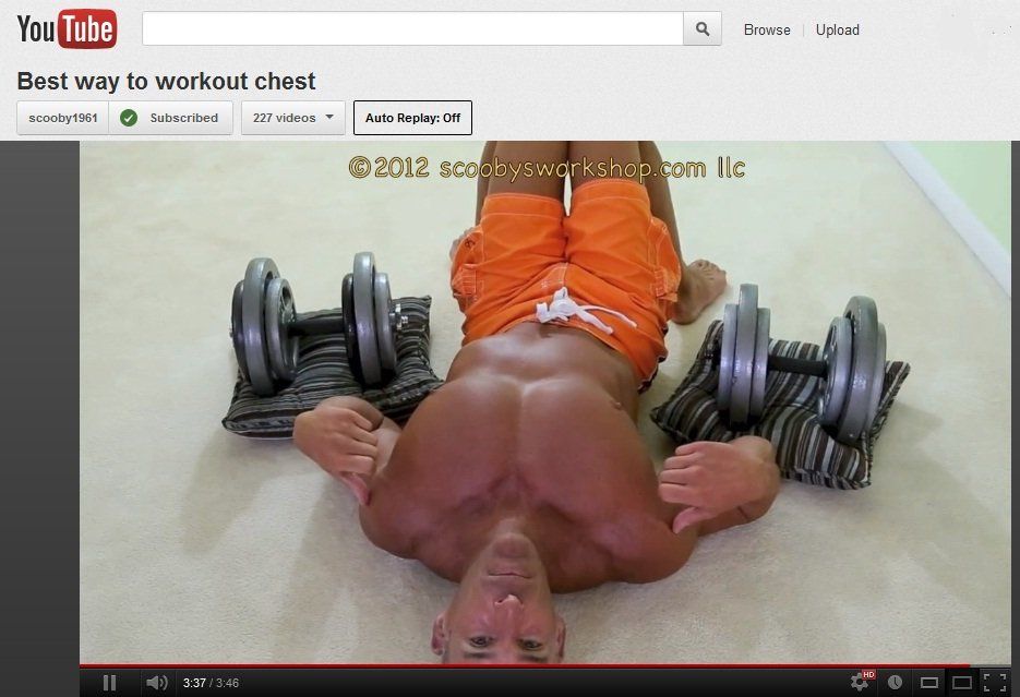 scooby's chest looks like woman's ass - YouTube Browse Upload Best way to workout chest scooby1961 Subscribed 227 videos Auto Replay Off 2012 scoobysworkshop.com llc Ii
