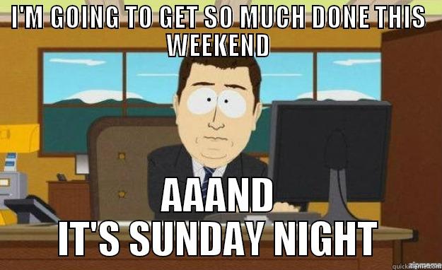 Sunday meme about wasting the weekend away