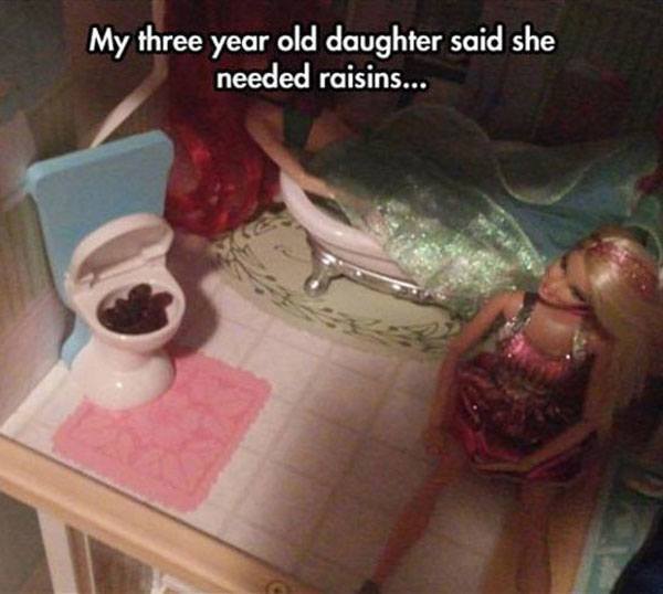 proof kids are weird - My three year old daughter said she needed raisins...