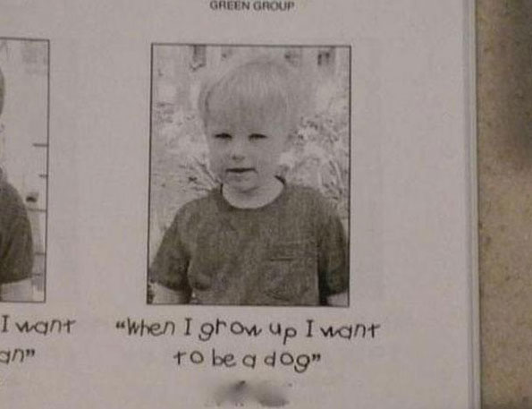 funny kids notes - Green Group I want " when I grow up I want to be a dog"
