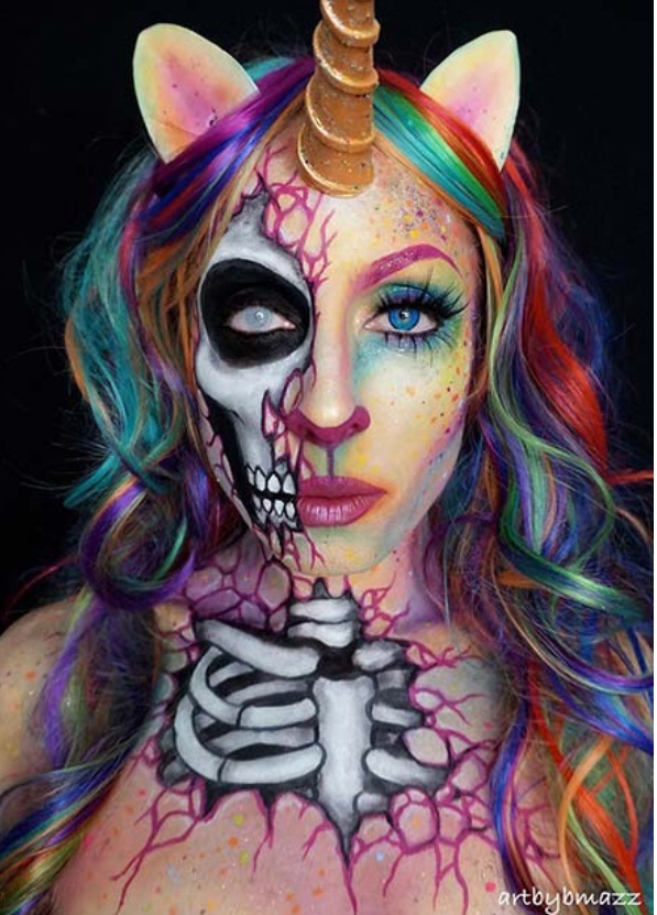 dead unicorn halloween makeup - artbybmazz