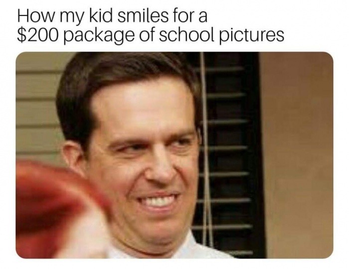 The Office meme of Andy Bernard smiling like kids smile for $200 pictures Shitt