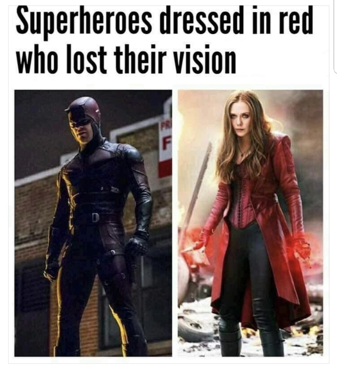 superheroes dressed in red who lost their vision - Superheroes dressed in red who lost their vision Le