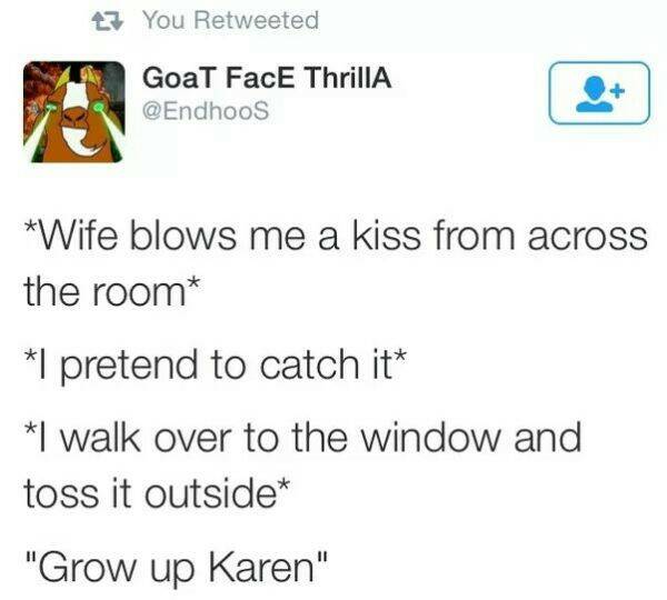 tweet about blowing kisses and Karen