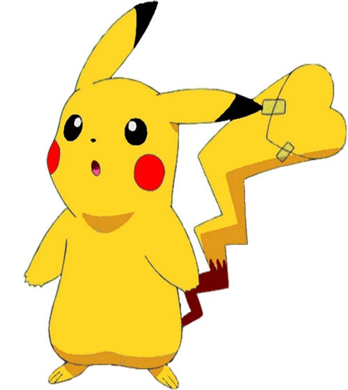 Ash's Pikachu pretended to be a girl in the show. Female Pikachus have a heart shaped tail.