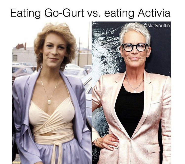 glasses - Eating GoGurt vs. eating Activia