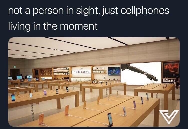 memes - not a person in sight just cellphones living in the moment - not a person in sight. just cellphones living in the moment . Wa wwwwwa