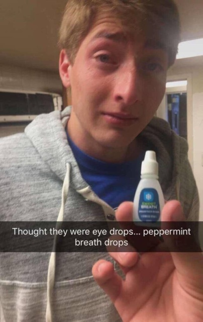 thought they were eye drops - Thought they were eye drops... peppermint breath drops