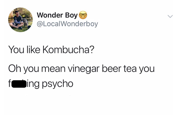 angle - Wonder Boy og You Kombucha? Oh you mean vinegar beer tea you fing psycho