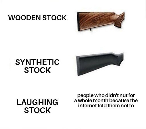 laughing stock memes - Wooden Stock Synthetic Stock Laughing Stock people who didn't nut for a whole month because the internet told them not to