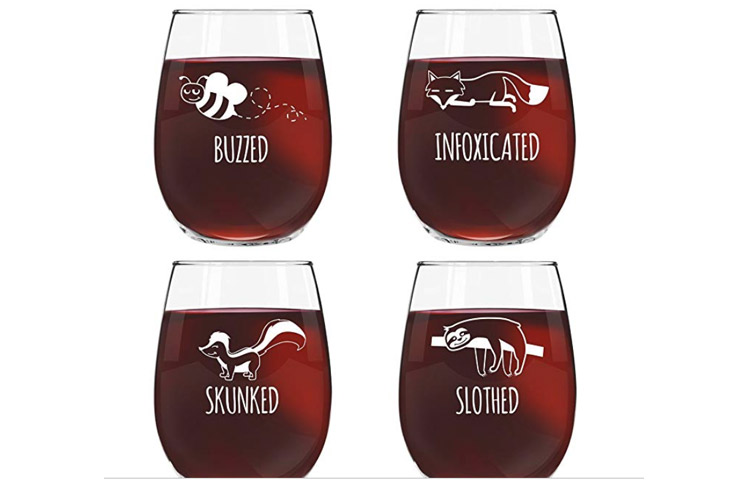 buzzed wine glass - Buzzed Infoxicated Skunked Slothed