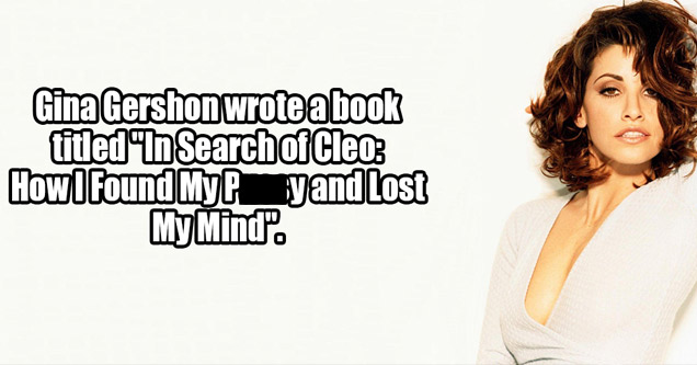 blink 182 meme - Gina Gershon wrote a book titled In Search of Cleo How Found MyP yand Lost My Mind