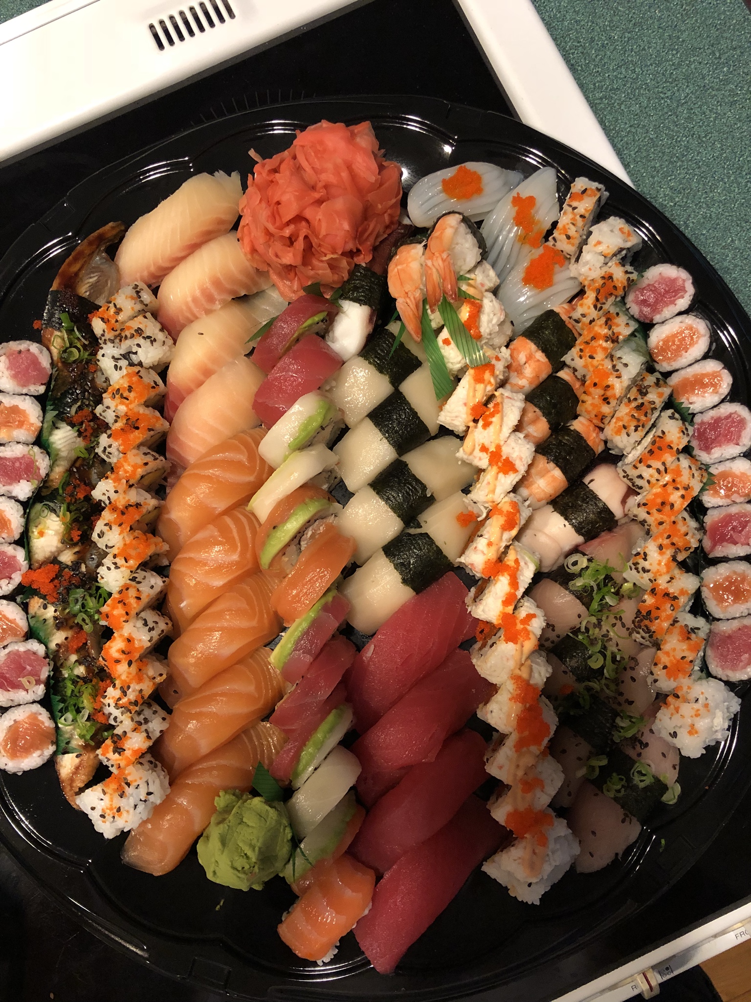 work meme of a huge sushi platter