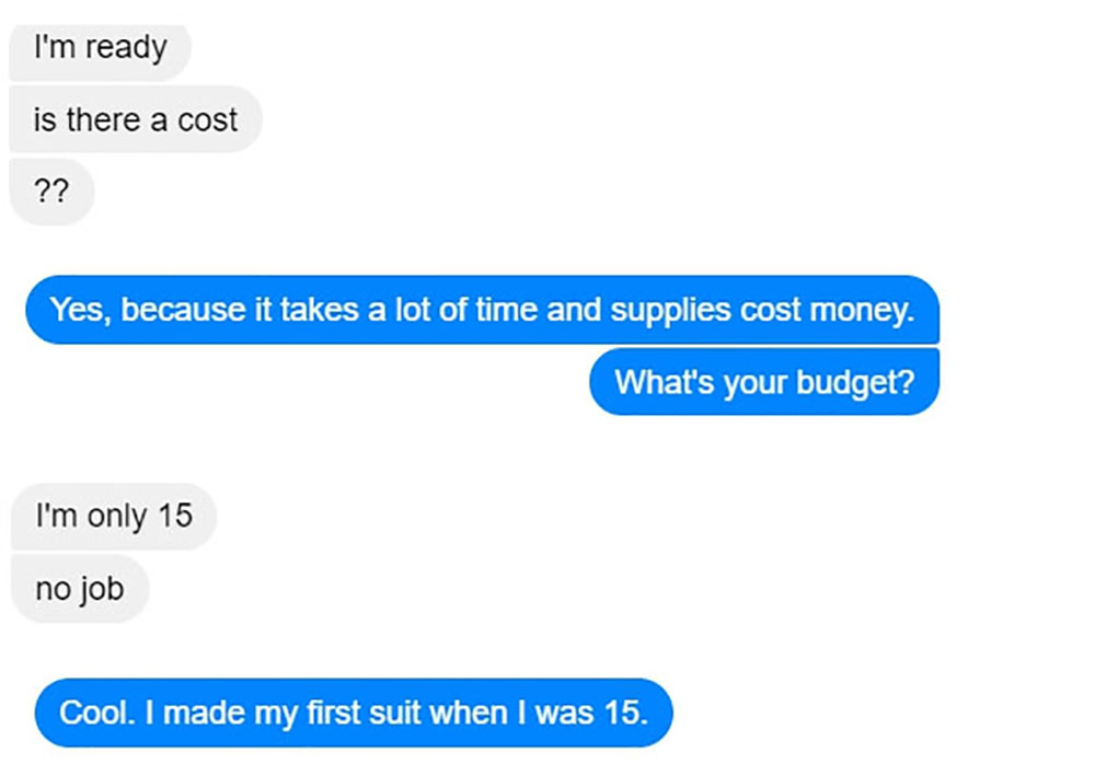 15-Year-Old Wannabe Furry Flips When He Realizes it Ain't Cheap