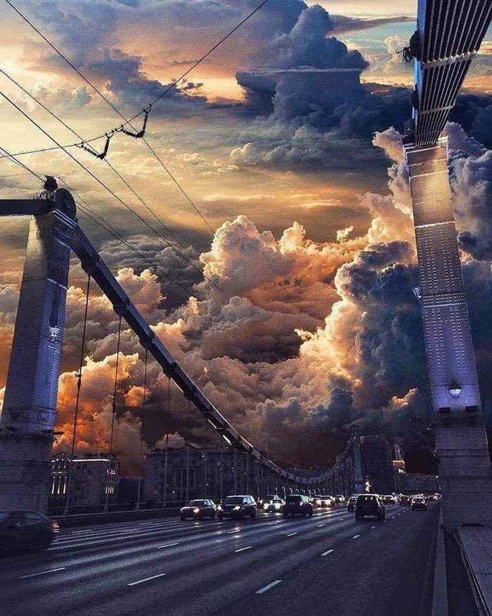 apocalyptic sunset over moscow