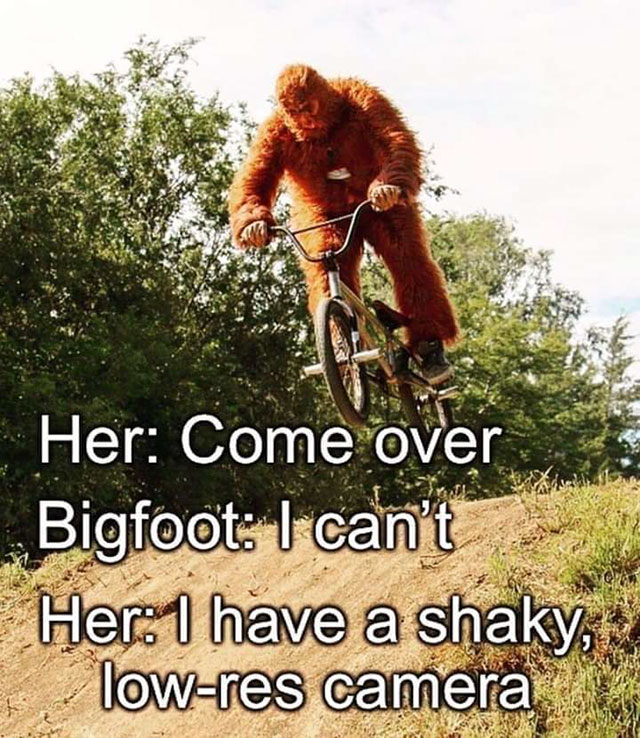 bigfoot memes - Her Come over Bigfoot I can't Her I have a shaky, lowres camera