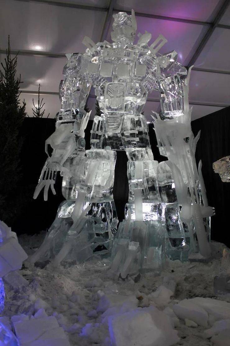 optimus prime ice sculpture