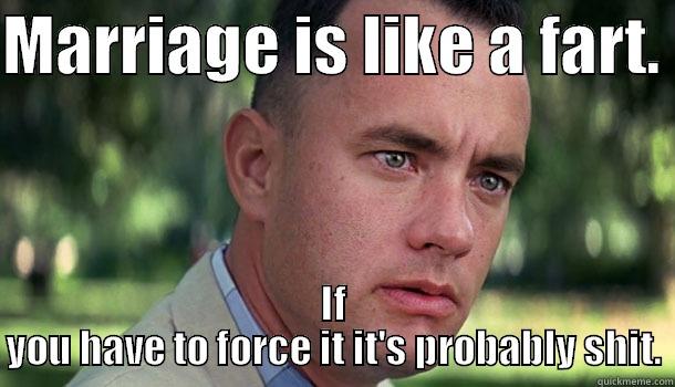 memes-  forrest gump - Marriage is a fart. you have to force it it's probably shit.