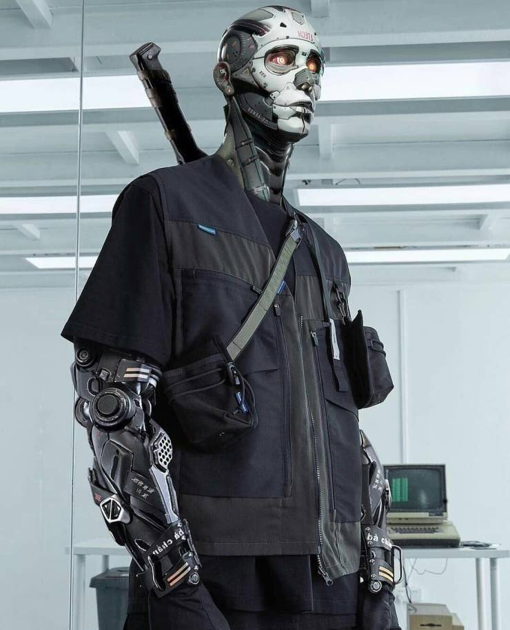 cyberpunk robot concept art