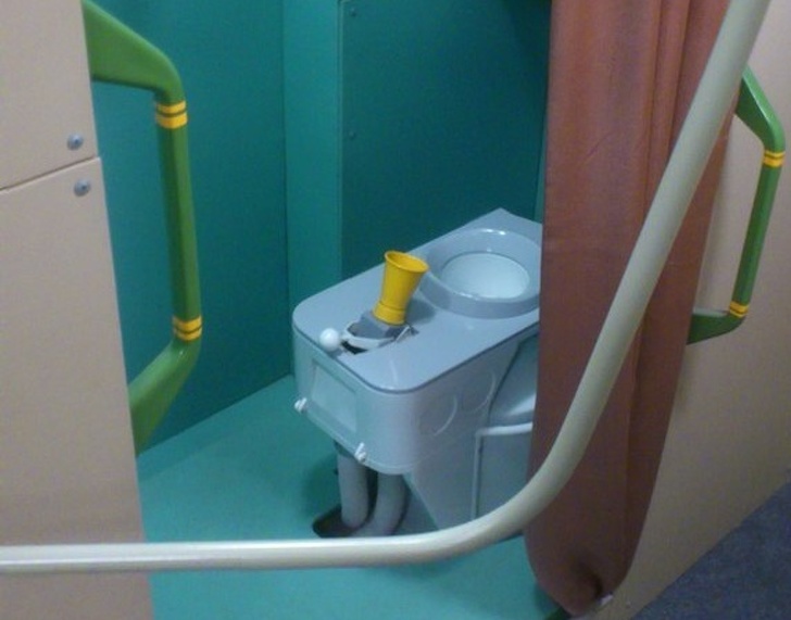 a fascinating photo of  A space toilet.