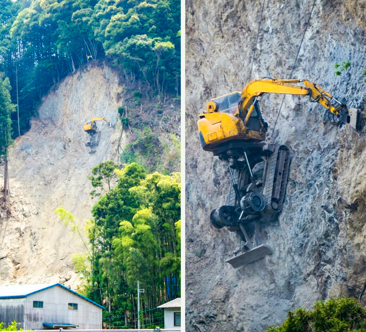 excavator for hillside