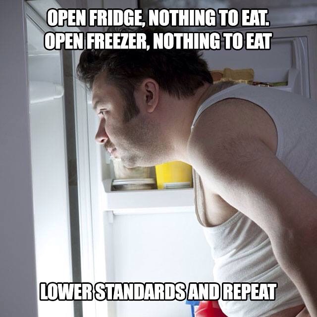 fridge looking fat - Open Fridge, Nothing To Eat. Open Freezer, Nothing To Eat Lower Standards And Repeat