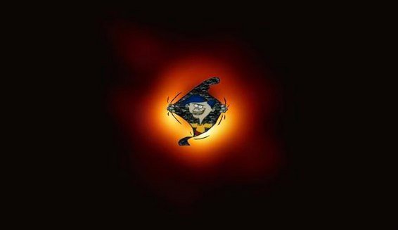 Black hole meme with Ed opening it like a curtain.