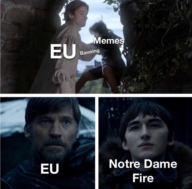 Game of Thrones meme about the EU and the Notre Dame Fire