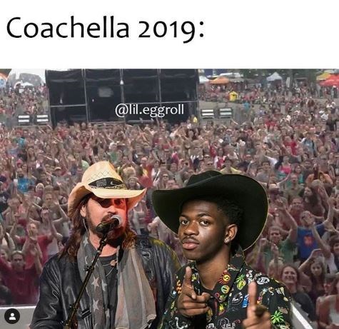 Billy Rae Cyrus and Lis Nas X playing Old Town Road at Coachella 2019 meme