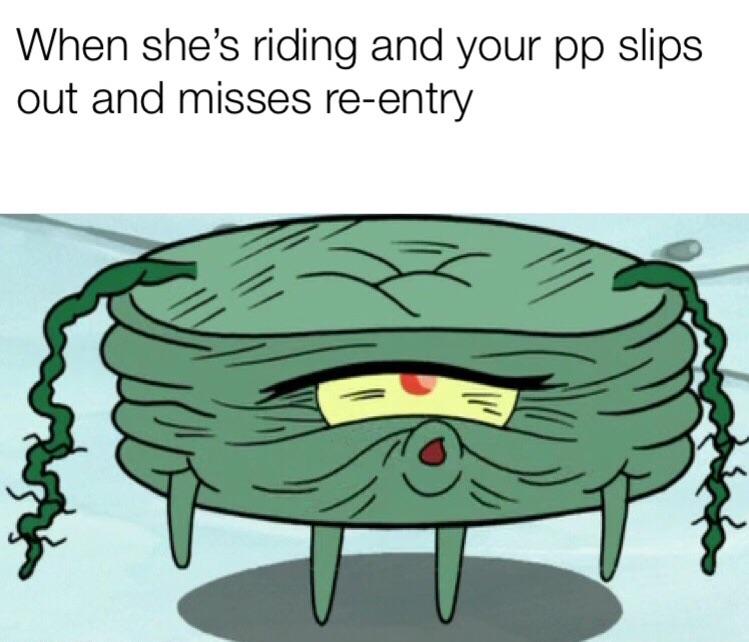 funny sex memes - When she's riding and your pp slips out and misses reentry 5 u