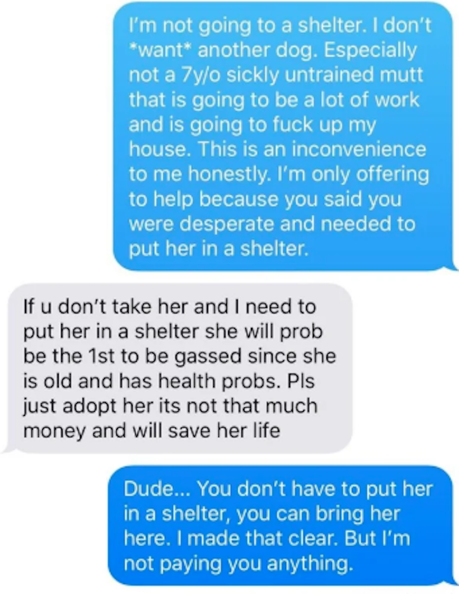 Desperate Woman Demands an Adoption Fee from the Friend Who's Trying to Help Her