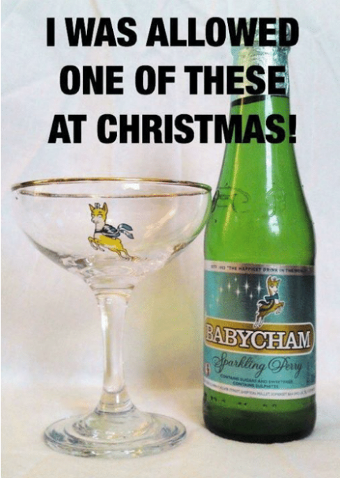 throwback thursday meme -liqueur - I Was Allowed One Of These At Christmas! Babycham laving Chu
