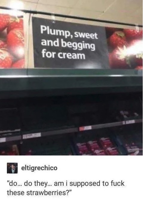 Funny meme - plump sweet and begging for cream - Plump, sweet and begging for cream eltigrechico